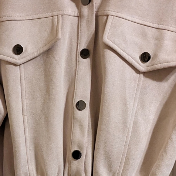 Faux-Suede Button-Up Mini Dress - Picture 4 of 7